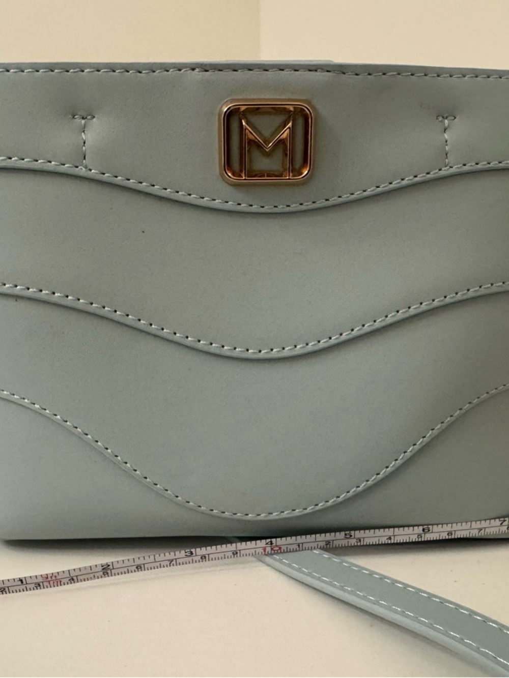 MARELLA Light Blue Leather Satchel with Bamboo Top Handle - Picture 6 of 6